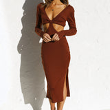 Tina Midi Dress CHOCOLATE