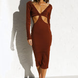 Tina Midi Dress CHOCOLATE